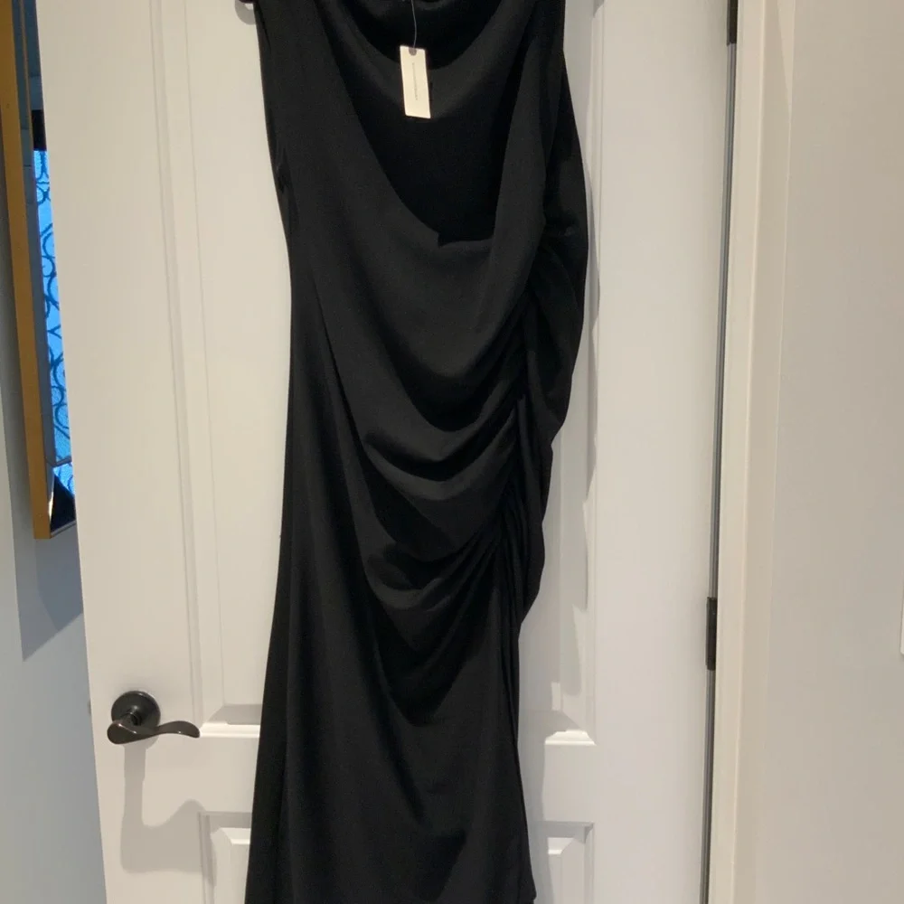 Anthropologie Black Sheath Maxi Dress with Cowl Neck - Picture 8 of 9